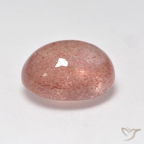 Strawberry Quartz Gemstone in 12.7 x 10.6 mm Size for Sale, Strawberry Quartz Stone in Medium-Light Pink Color