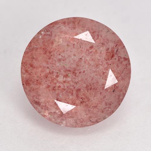 Medium Pink Erdbeerquarz Edelstein - 3.6ct Rund Facettenschliff (ID: 532510)