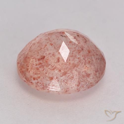 Strawberry Quartz Gemstone in 10 mm (calibrated) Size for Sale, Strawberry Quartz Stone in Earthy Pink Color