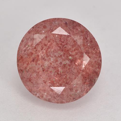 Rose Pink Strawberry Quartz Gem - 3.7ct Round Facet (ID: 532512)
