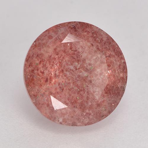 3.65 ct Pink Strawberry Quartz Stone, Natural Strawberry Quartz in Round Facet Shape for Sale