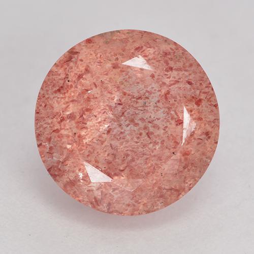 rose-rosa Erdbeerquarz Edelstein - 4.1ct Rund Facettenschliff (ID: 532514)