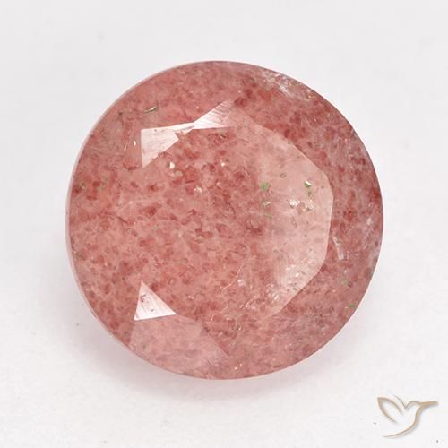 3.23 ct Pink Strawberry Quartz Stone, Natural Strawberry Quartz in Round Facet Shape for Sale