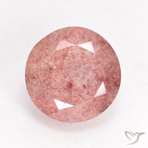 3.59ct Natural Light Rose Pink Strawberry Quartz, Round, Translucent