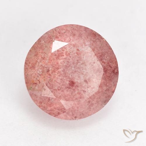 3.59 ct Pink Strawberry Quartz Stone, Natural Strawberry Quartz in Round Facet Shape for Sale