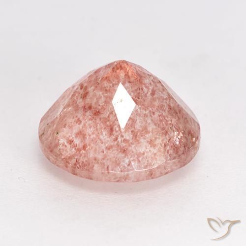 Strawberry Quartz Gemstone in 10 mm (calibrated) Size for Sale, Strawberry Quartz Stone in Medium-Light Pink Color