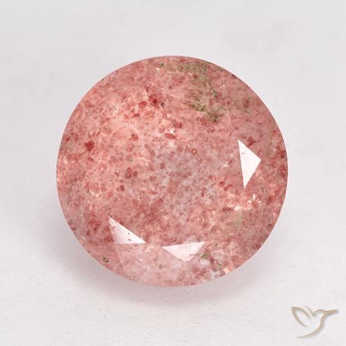 3.97ct Natural Medium-Light Pink Strawberry Quartz, Round, Translucent