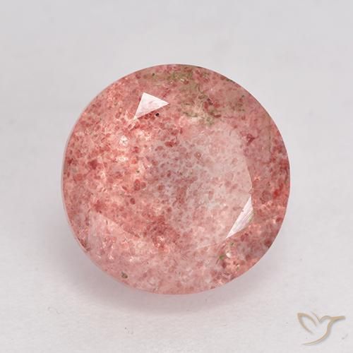 3.97 ct Pink Strawberry Quartz Stone, Natural Strawberry Quartz in Round Facet Shape for Sale