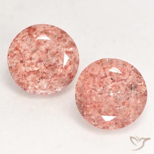 2.37 ct Round Cut Strawberry Quartz, 6.9 mm From Russia, Photo A