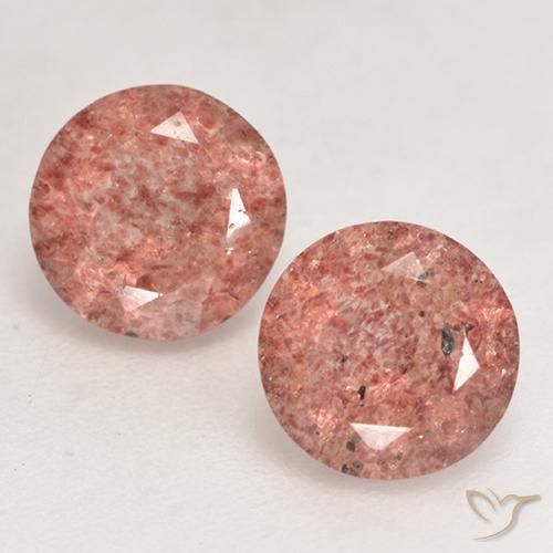 2.45ctw Natural Rose Pink Strawberry Quartz, Round, Translucent