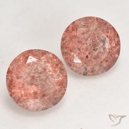 2.45 ctw Pink Strawberry Quartz Stones, Natural Strawberry Quartz in Round Facet Shape for Sale
