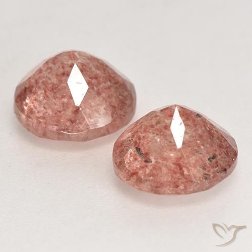 Strawberry Quartz Gemstones in 7 mm (calibrated) Size for Sale, Strawberry Quartz Stones in Rose Pink Color