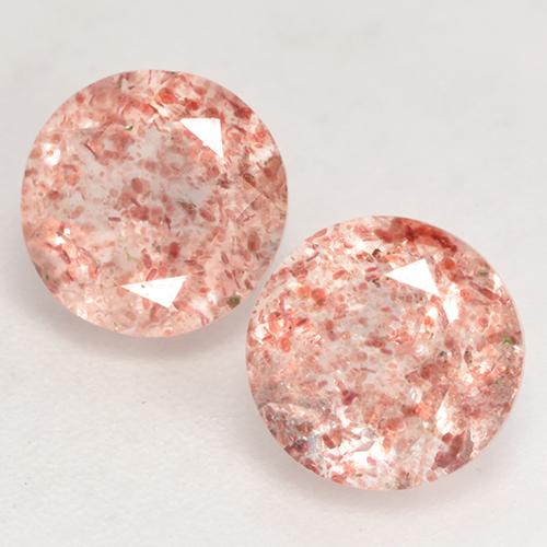 Earthy Pink Strawberry Quartz Gem - 1.3ct Round Facet (ID: 532549)