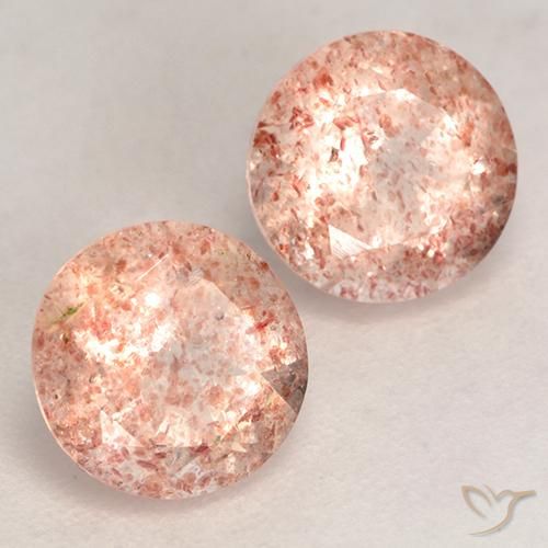 2.44 ctw Pink Strawberry Quartz Stones, Natural Strawberry Quartz in Round Facet Shape for Sale