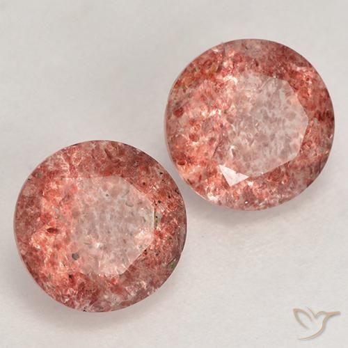 2.35 ctw Pink Strawberry Quartz Stones, Natural Strawberry Quartz in Round Facet Shape for Sale