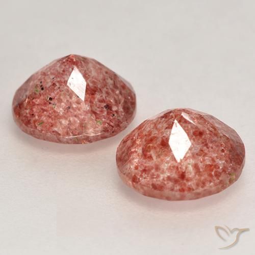 Strawberry Quartz Gemstones in 7 mm (calibrated) Size for Sale, Strawberry Quartz Stones in Bright Pink Color
