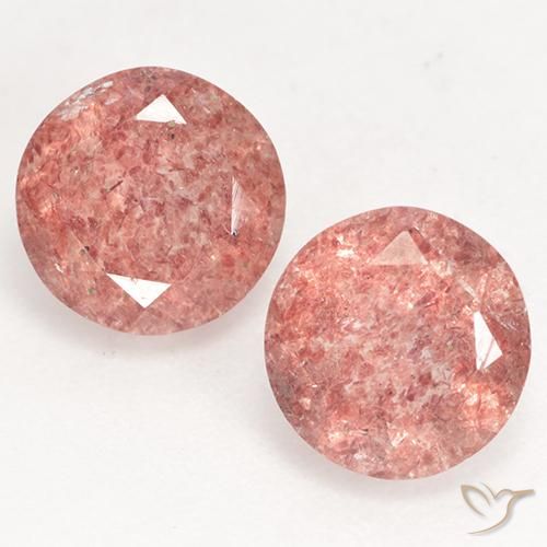 2.25 ct Round Cut Strawberry Quartz, 7.1 mm From Russia, Photo A
