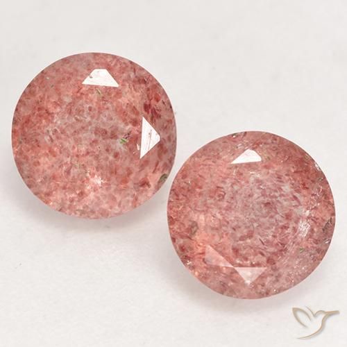2.29 ct Round Cut Strawberry Quartz, 6.8 mm From Russia, Photo A