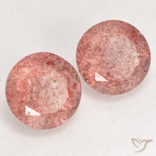 2.29 ctw Pink Strawberry Quartz Stones, Natural Strawberry Quartz in Round Facet Shape for Sale