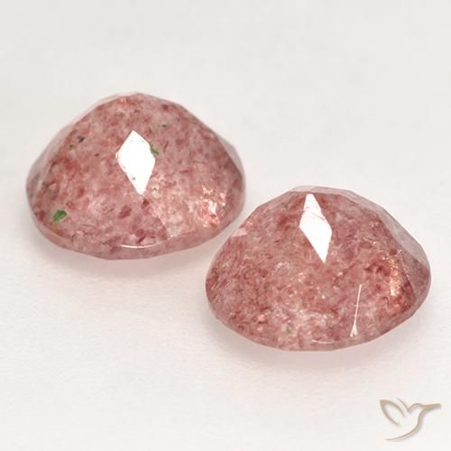 Strawberry Quartz Gemstones in 7 mm (calibrated) Size for Sale, Strawberry Quartz Stones in Rose Pink Color