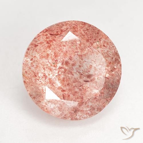 3.70 ct Pink Strawberry Quartz Stone, Natural Strawberry Quartz in Round Facet Shape for Sale