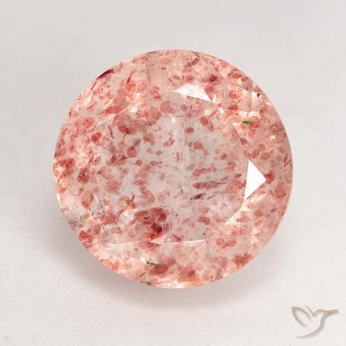3.86ct Natural Peach Rose Strawberry Quartz, Round, Transparent