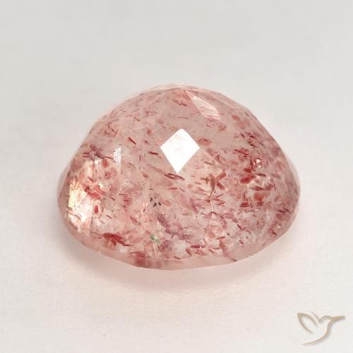 Strawberry Quartz Gemstone in 10 mm (calibrated) Size for Sale, Strawberry Quartz Stone in Peach Rose Color