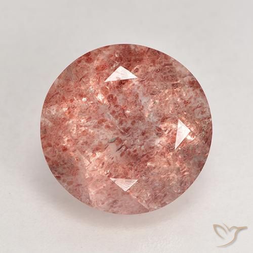 3.64ct Natural Indian Red Strawberry Quartz, Round, Translucent