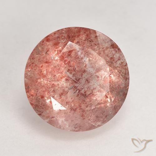 3.64 ct Pink Strawberry Quartz Stone, Natural Strawberry Quartz in Round Facet Shape for Sale