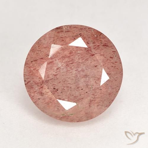 3.59ct Natural Grapefruit Pink Strawberry Quartz, Round, Translucent