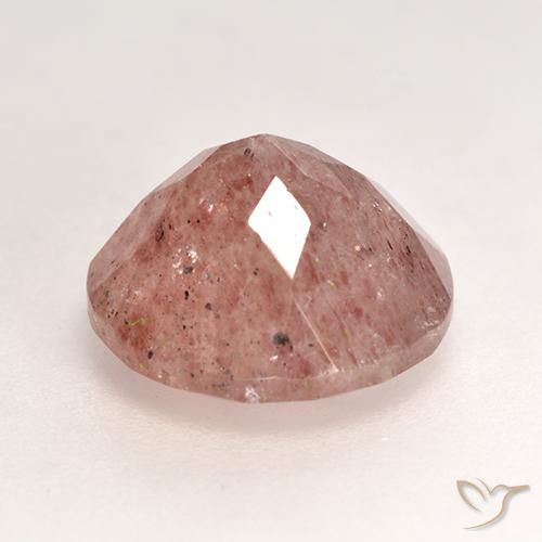 Strawberry Quartz Gemstone in 10 mm (calibrated) Size for Sale, Strawberry Quartz Stone in Grapefruit Pink Color