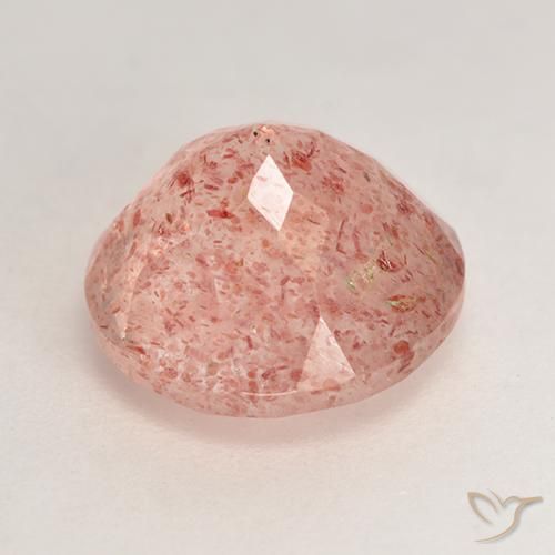 Strawberry Quartz Gemstone in 10 mm (calibrated) Size for Sale, Strawberry Quartz Stone in Medium Pink Color