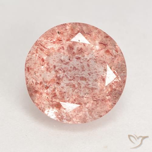 3.60ct Natural Medium Pink Strawberry Quartz, Round, Translucent