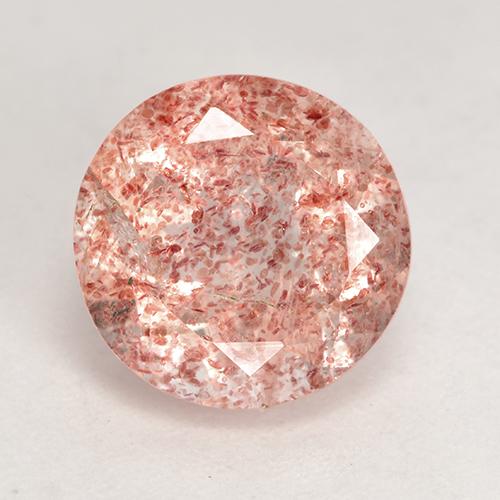 Indian Red Strawberry Quartz Gem - 3.3ct Round Facet (ID: 532567)