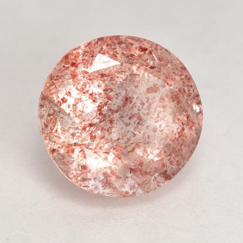 3.29 ct Pink Strawberry Quartz Stone, Natural Strawberry Quartz in Round Facet Shape for Sale