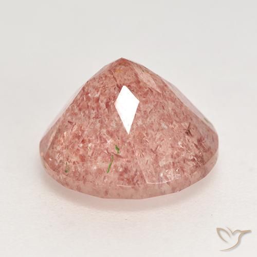Strawberry Quartz Gemstone in 10 mm (calibrated) Size for Sale, Strawberry Quartz Stone in Medium Pink Color