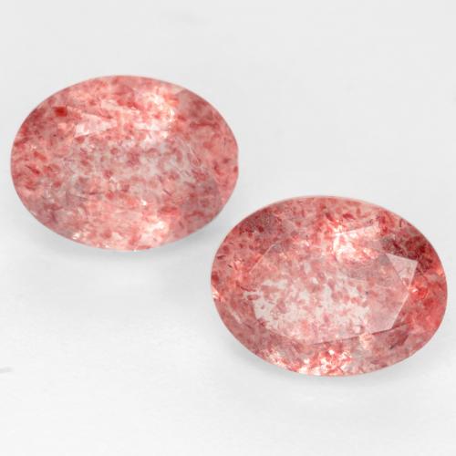 Rose framboise Quartz Fraise gemme - 1.2ct Ovale facette (ID: 544755)