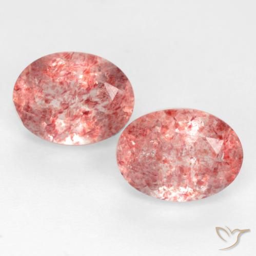 2.58 ct Oval Cut Strawberry Quartz, 8.1 x 6.2 mm From Russia, Photo A