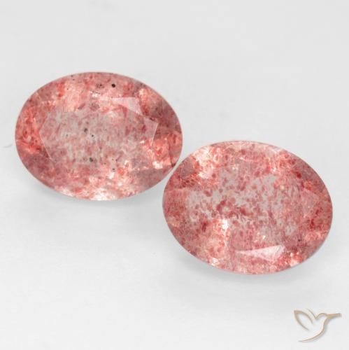 2.38ctw Natural Medium Pink Strawberry Quartz, Oval, Translucent