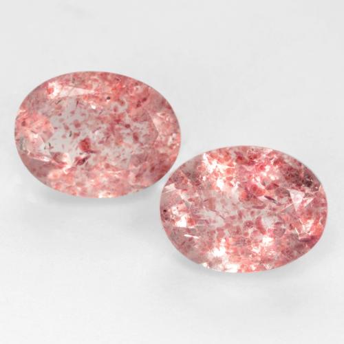 Medium-Light Pink Клубничный Кварц Камень - 1.3ct Фасетный Овал (ID: 544761)