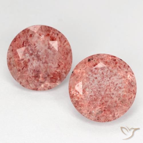 5.48 ct Round Cut Strawberry Quartz, 9 mm From Russia, Photo A