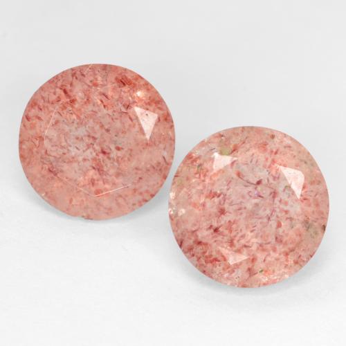Peach Rose Pink Erdbeerquarz Edelstein - 2.3ct Rund Facettenschliff (ID: 545027)