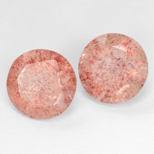4.60 ctw Pink Strawberry Quartz Stones, Natural Strawberry Quartz in Round Facet Shape for Sale
