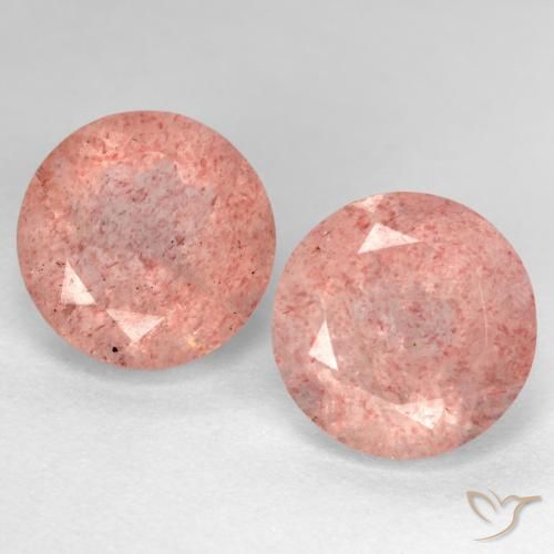 5.84ctw Natural Medium-Light Pink Strawberry Quartz, Round, Translucent