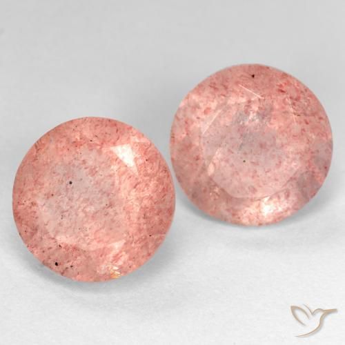 5.84 ctw Pink Strawberry Quartz Stones, Natural Strawberry Quartz in Round Facet Shape for Sale