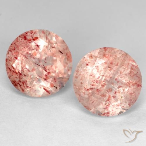 5.33 ct Round Cut Strawberry Quartz, 9 mm From Russia, Photo A