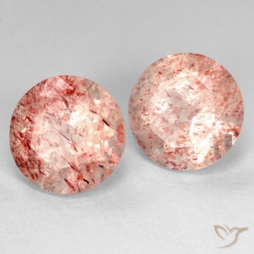 5.33 ctw Pink Strawberry Quartz Stones, Natural Strawberry Quartz in Round Facet Shape for Sale