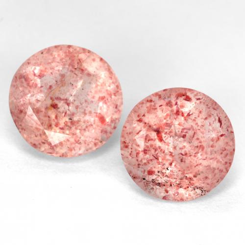 Medium-Light Pink Strawberry Quartz Gem - 2.4ct Round Facet (ID: 545031)