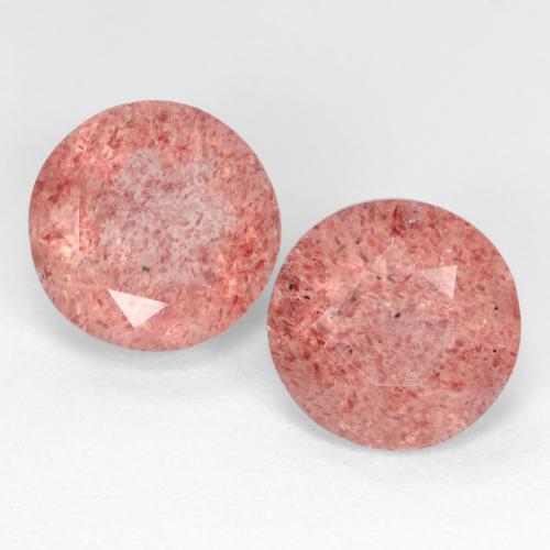 Medium Pink Strawberry Quartz Gem - 2.5ct Round Facet (ID: 545032)