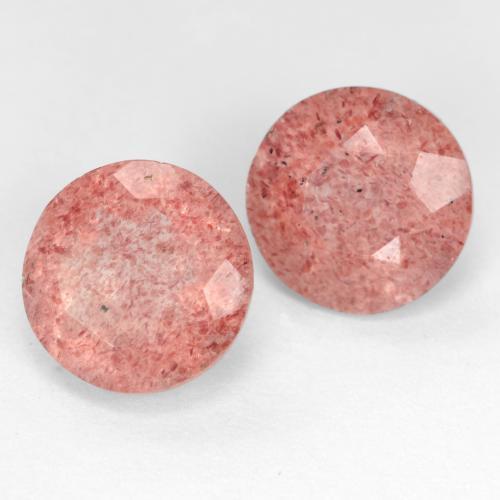 5.08 ctw Pink Strawberry Quartz Stones, Natural Strawberry Quartz in Round Facet Shape for Sale